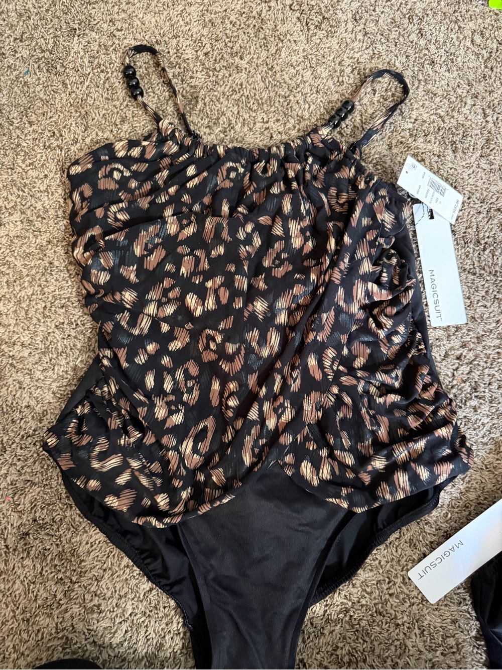 Magicsuit Black with Bronze Leopard-Print One-Piece